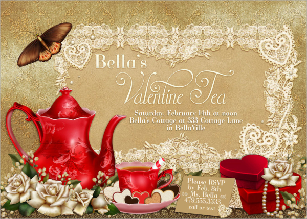 valentine tea party invitation