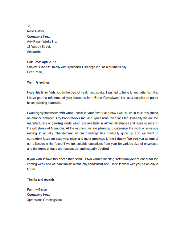 business interest letter