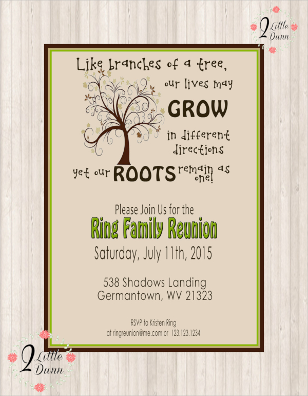 FREE 13 Sample Family Reunion Invitation Templates In PSD EPS