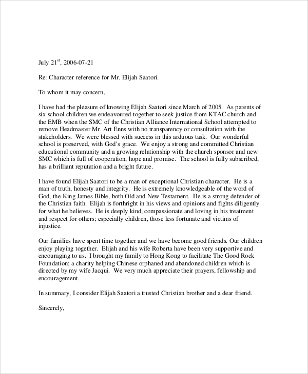 Family Member Immigration Reference Letter from images.sampletemplates.com