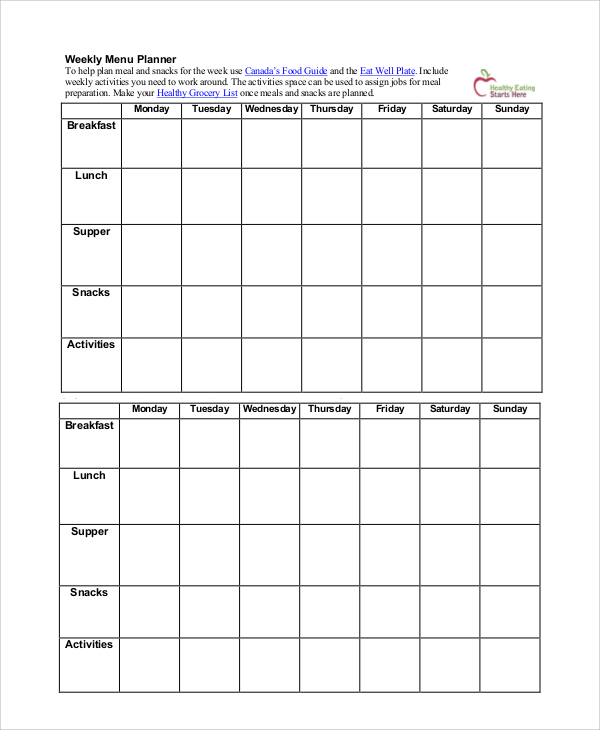 Weekly Menu Template Word from images.sampletemplates.com