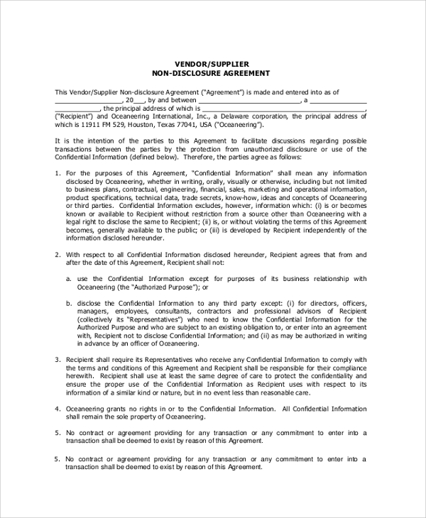 Best Templates: Free Patent Invention NonDisclosure Agreement NDA PDF