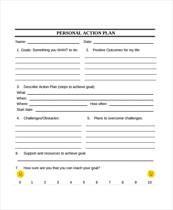 FREE 12+ Sample Personal Action Plan Templates in PDF | MS Word