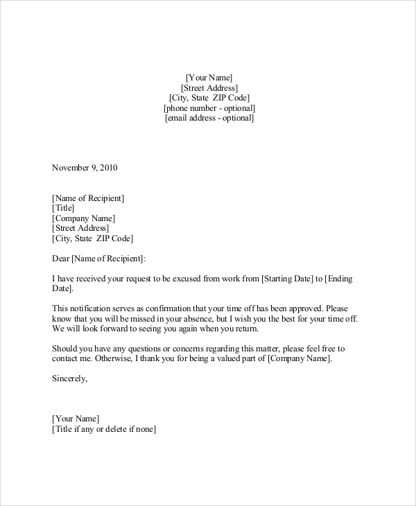 travel for work letter