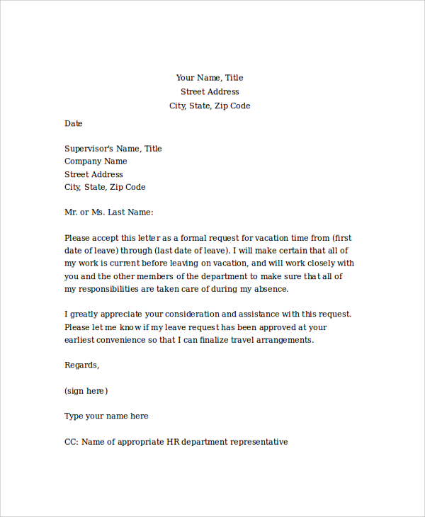 FREE 13+ Sample Formal Request Letter Templates in PDF MS Word