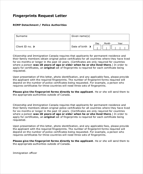 cover letter for fingerprint technician