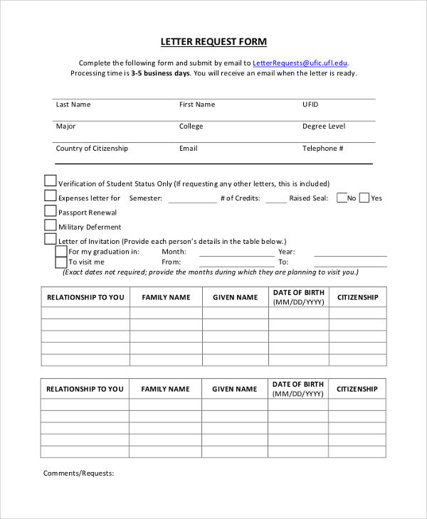 FREE 13 Sample Formal Request Letter Templates In PDF MS Word 