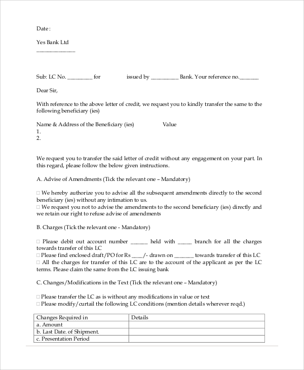 Sample Letter Of Intent For Job Transfer To Other Department