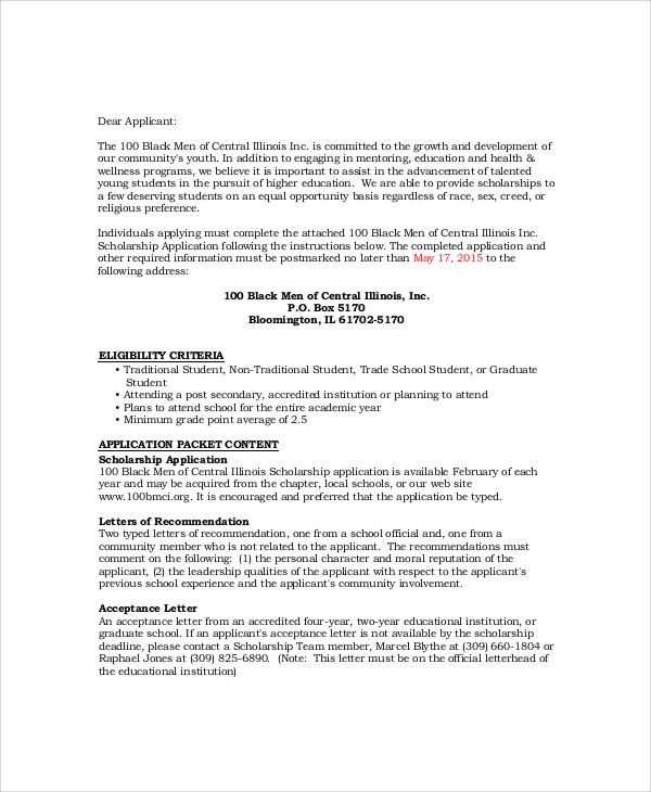 Free 5 Sample Scholarship Acceptance Letter Templates In Pdf Ms Word