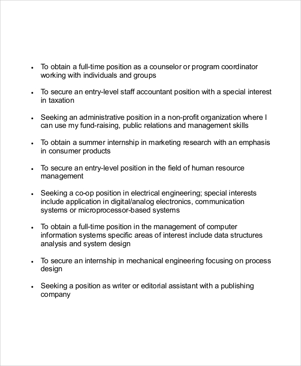 how to write professional objective for resume