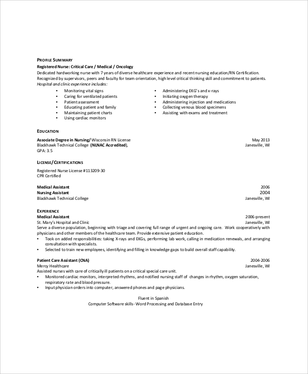 nursing graduate resume objective