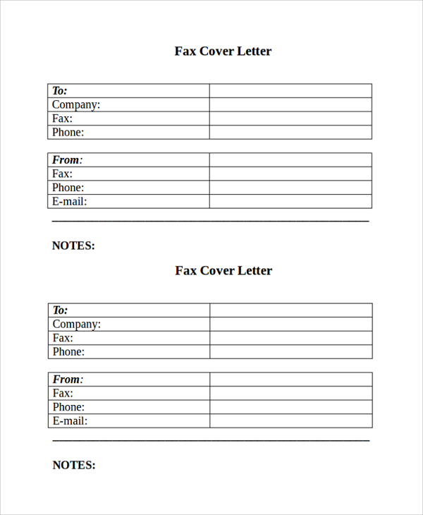 sample fax cover letter