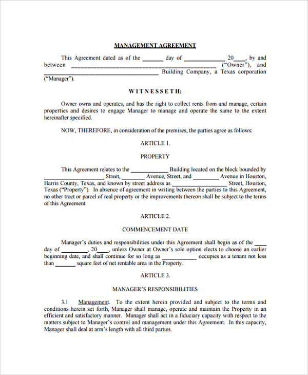 agreement rights management Documents  9 Property in   Sample PDF Management Agreement