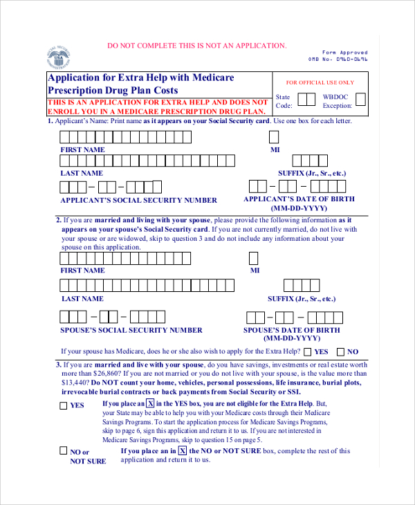 FREE 7 Sample Medicare Application Forms In PDF