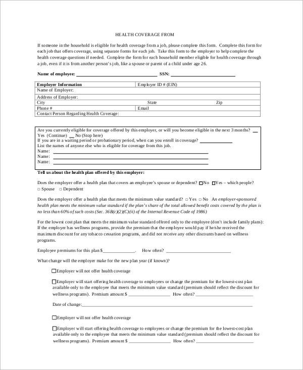 medicare insurance application form