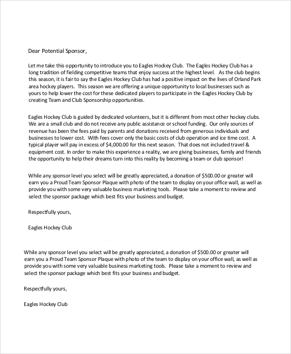 Letter To Potential Sponsor from images.sampletemplates.com