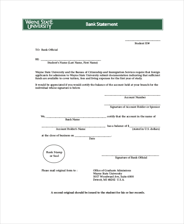 visa sponsorship bank letter