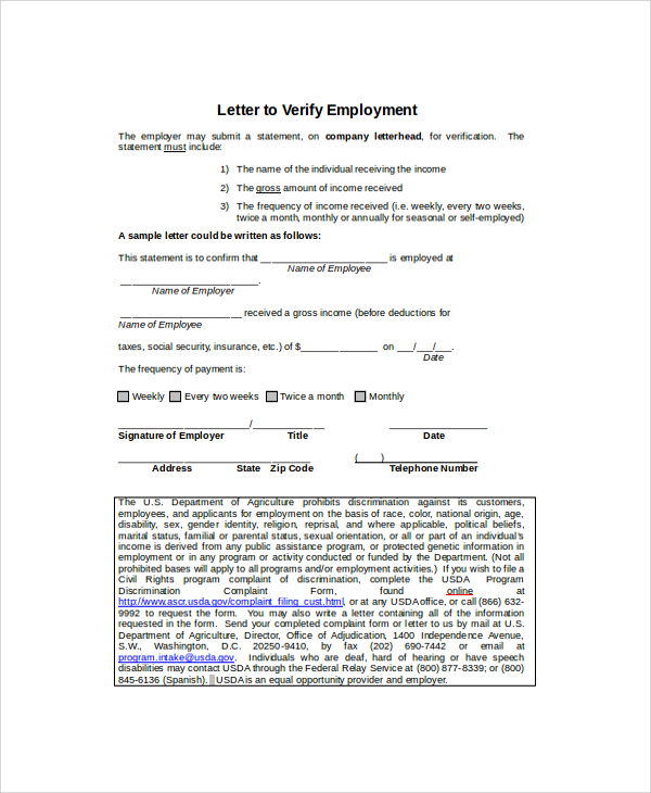 free 7 employment verification letter templates in pdf