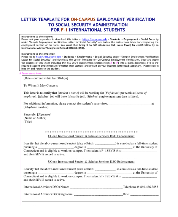 docx sample certificate Templates  Employment 7 Verification Documents   in Letter