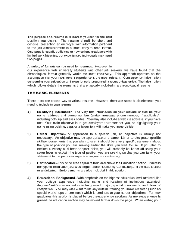 FREE 7+ Sample Resume Objective Statement Templates in PDF  MS Word