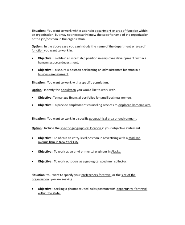 FREE 5 Sample General Resume Objective Templates In PDF