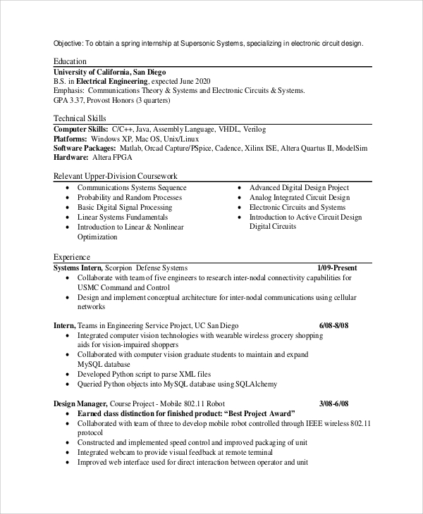Distinctions for resume