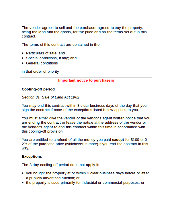 real estate sales contract sample