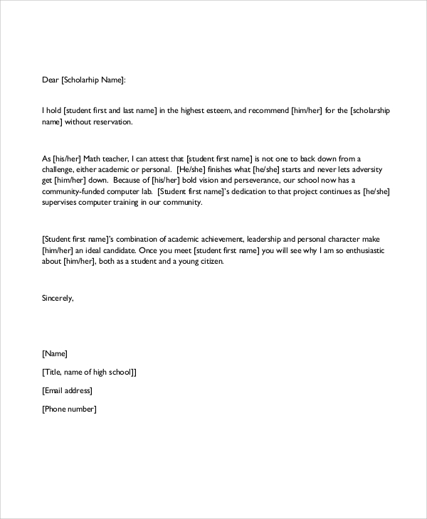 7+ Sample Recommendation Letter Formats  Sample Templates