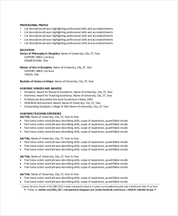 blank it curriculum vitae