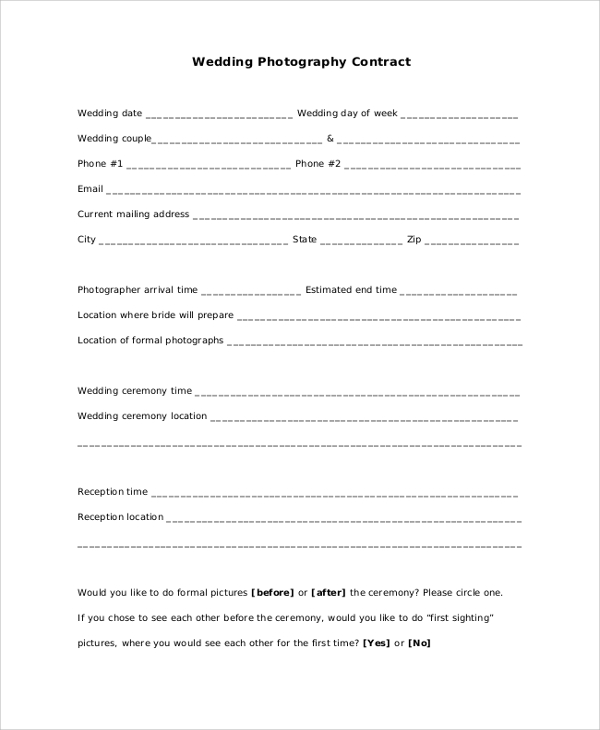 violet spell 2016 free photography contract template