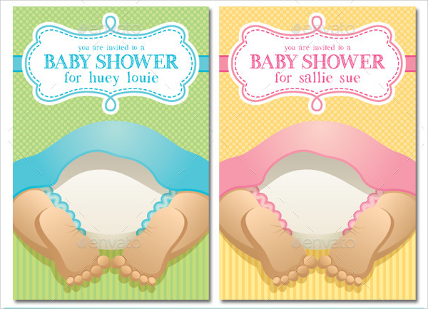 baby booty shower postcard style invitation