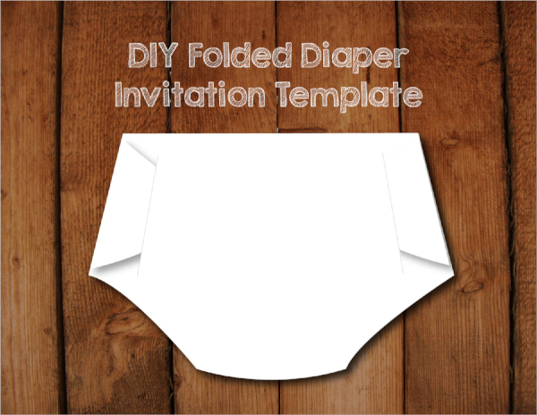 folded diaper invitation diaper shaped