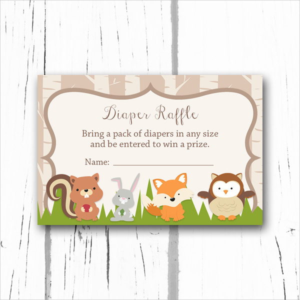 diaper raffle ticket card template