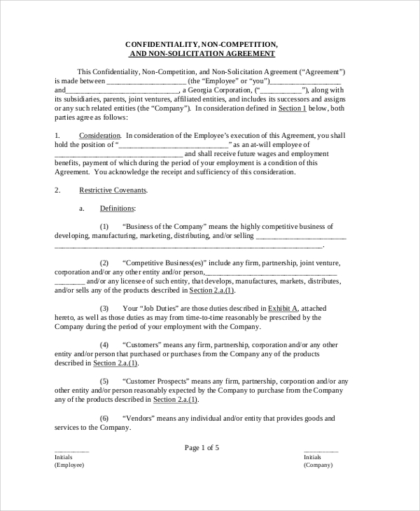 free confidentiality agreement template