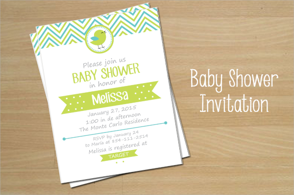 set of baby shower invitation 