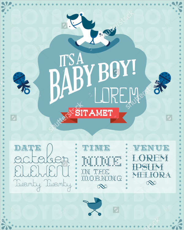 boy baby shower invitation