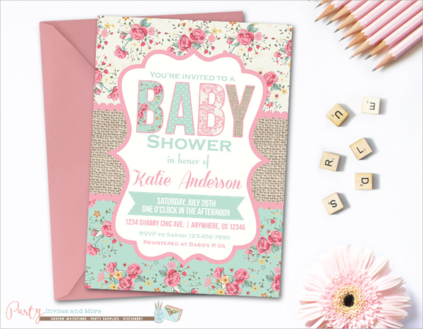 rustic baby shower invitation