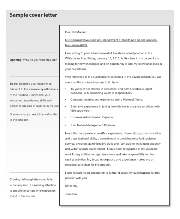 sample resume cover letter format