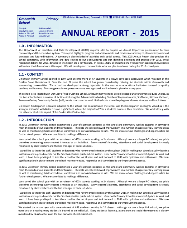 FREE 26+ Annual Report Samples in MS Word PDF Pages Google Docs