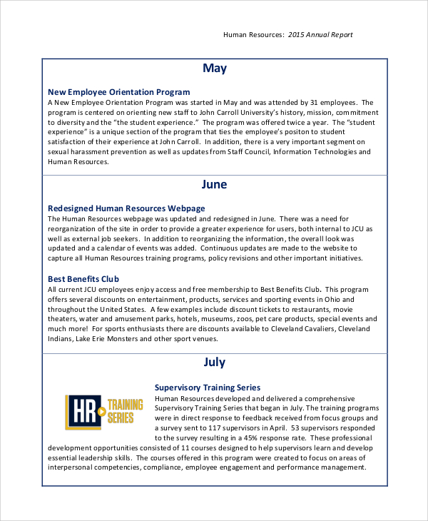 Summary Annual Report Template