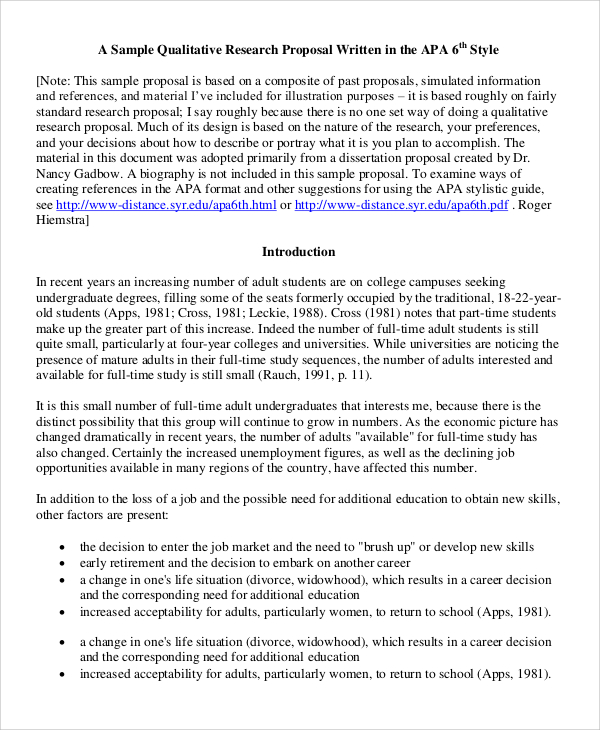 the qualitative doctoral dissertation proposal