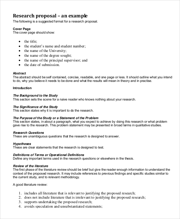 research methodology example for research proposal