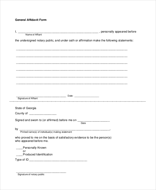 FREE 7+ Sample Blank Affidavit Forms in PDF