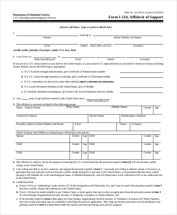 Free 7 Sample Blank Affidavit Forms In Pdf