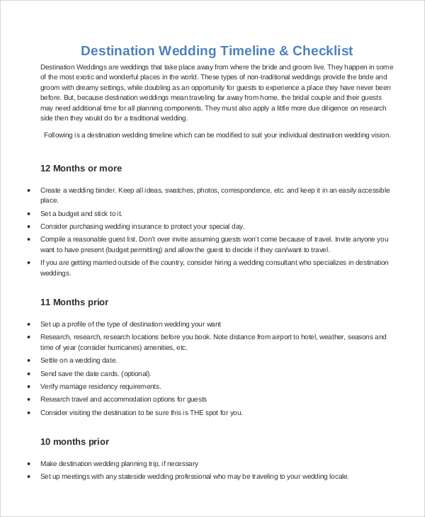 destination wedding checklist