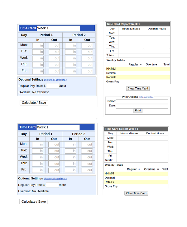 time card calculator