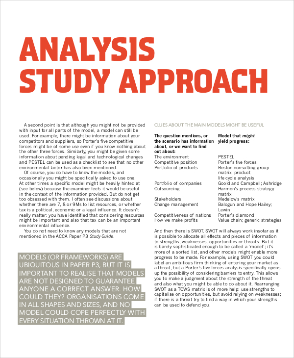 ways to analyse case study