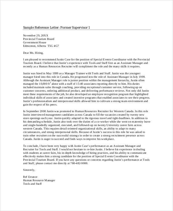 FREE 6+ Sample Professional Reference Letter Templates in PDF MS Word