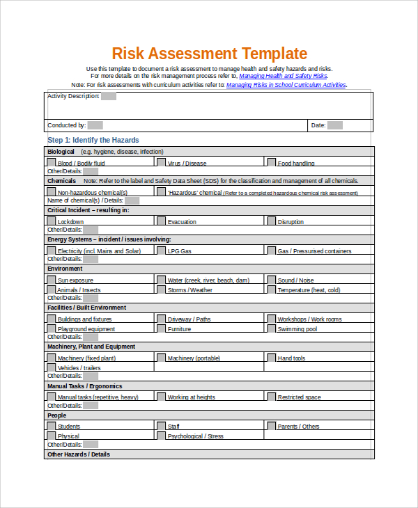 health and safety risk assessment1