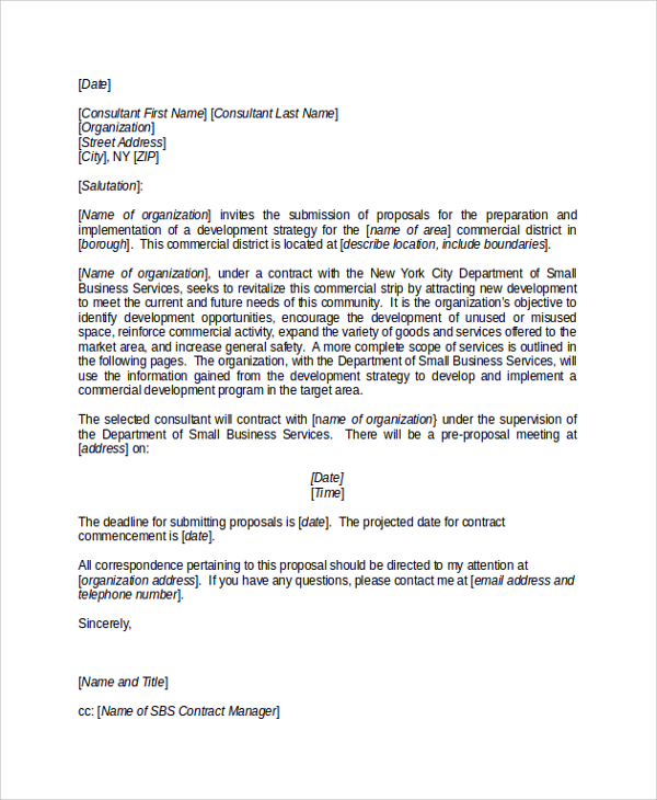 project proposal cover letter sample